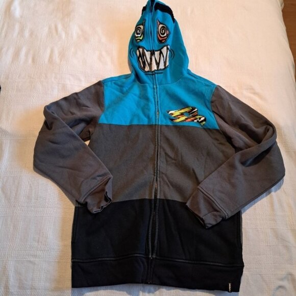 Hawk boys size Large color block full zip hoodie, VGUC - Picture 1 of 8